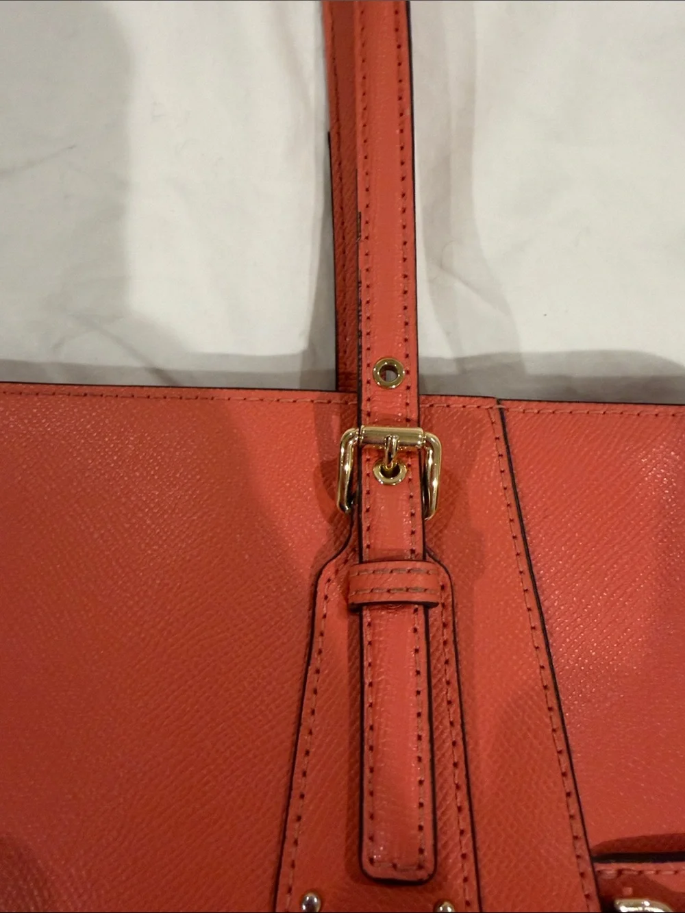 Michael Kors Coral-Red Saffiano Leather Tote